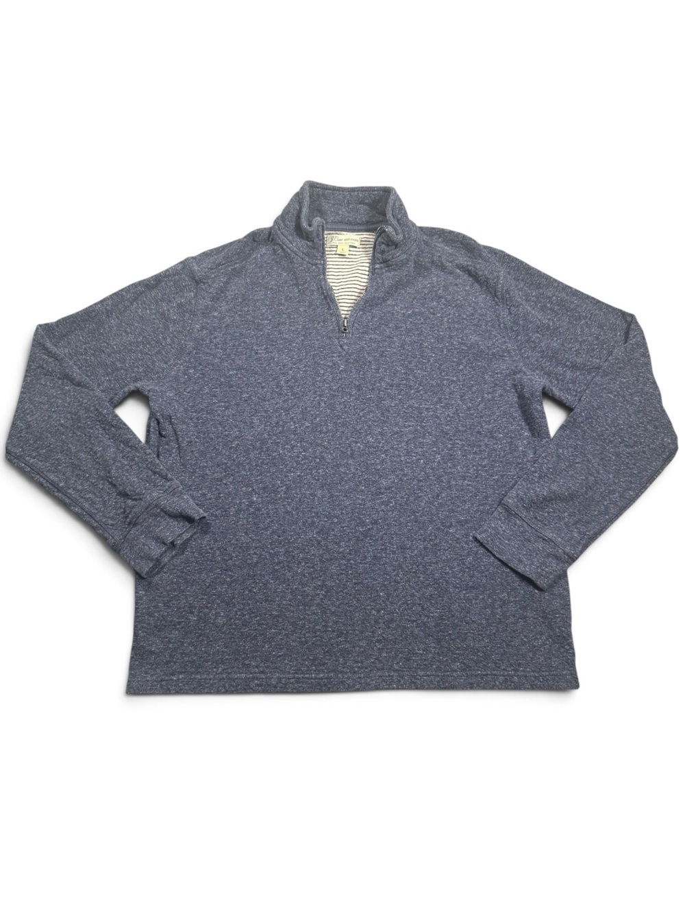 J.Crew Knit Goods Heather Blue 100% Cotton Quarter Zip Pullover Large